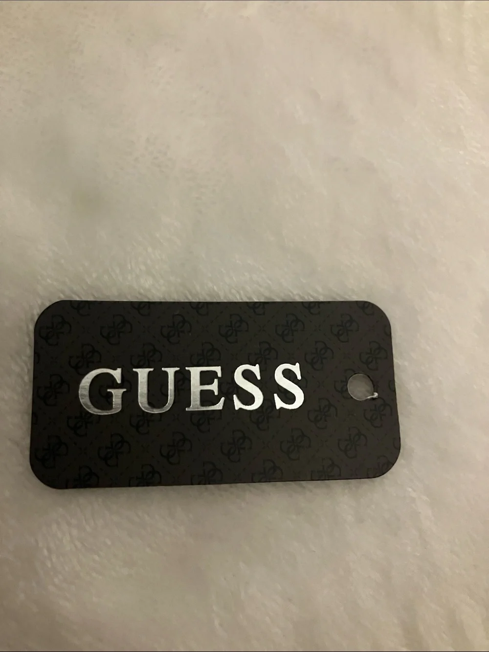 GUESS Beige and Tan Logo-Print Wristlet Clutch